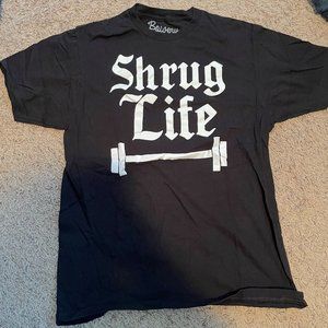 Shrug Life Bowery Gym Workout Fitness T-shirt Size Medium